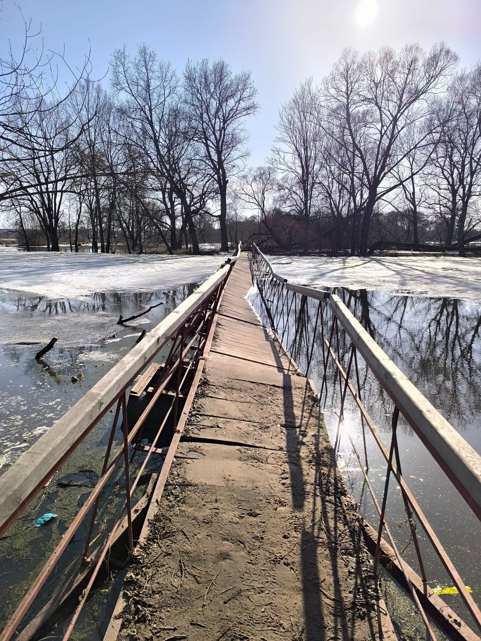 В Жукове жители обеспокоены состоянием понтонного моста через озеро Оглублянка, которое претендуе...